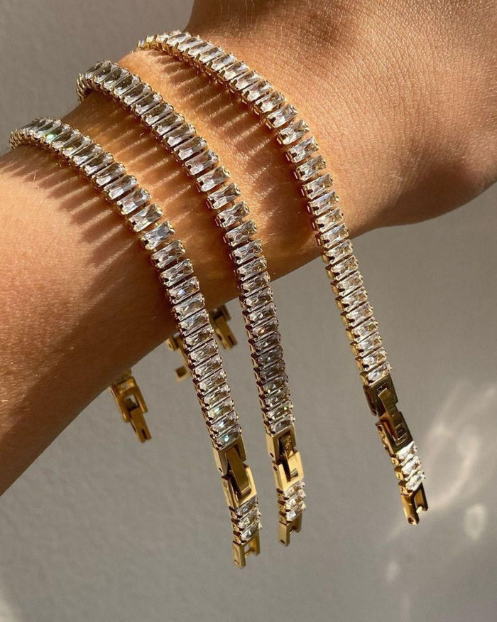 Emerald Diamond Tennis Bracelet Set Pack Two