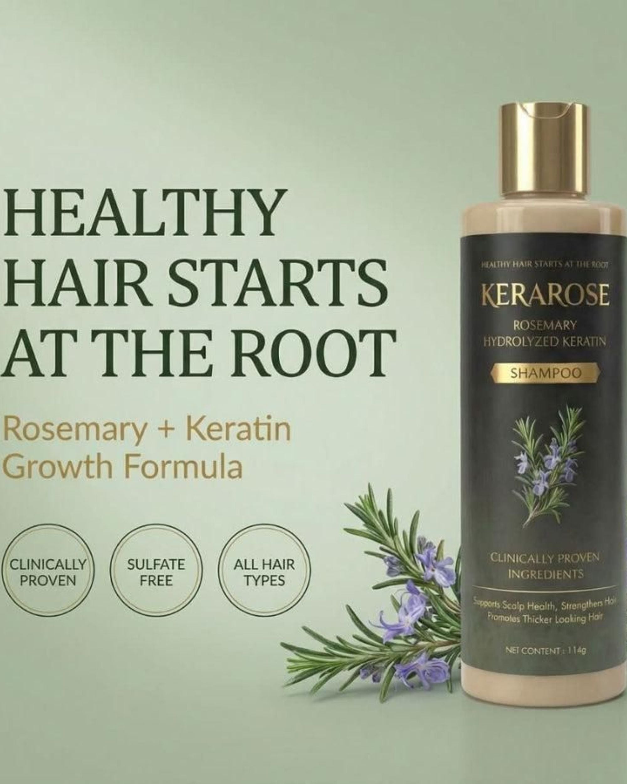 Rosemary Hair Growth Shampoo Keratin Enriched Formula