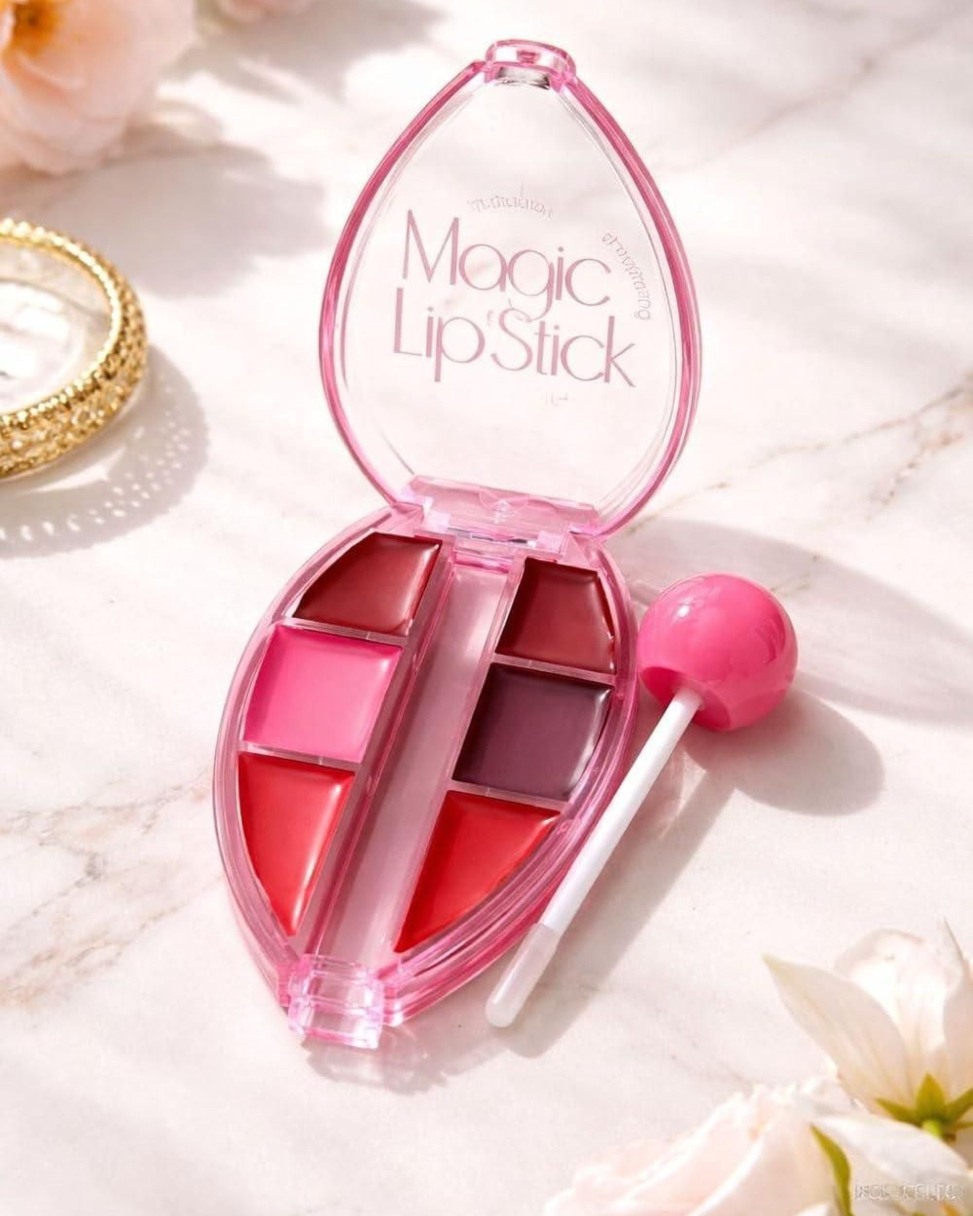 Six Shade Lipstick Palette with Matte Shimmer Finish