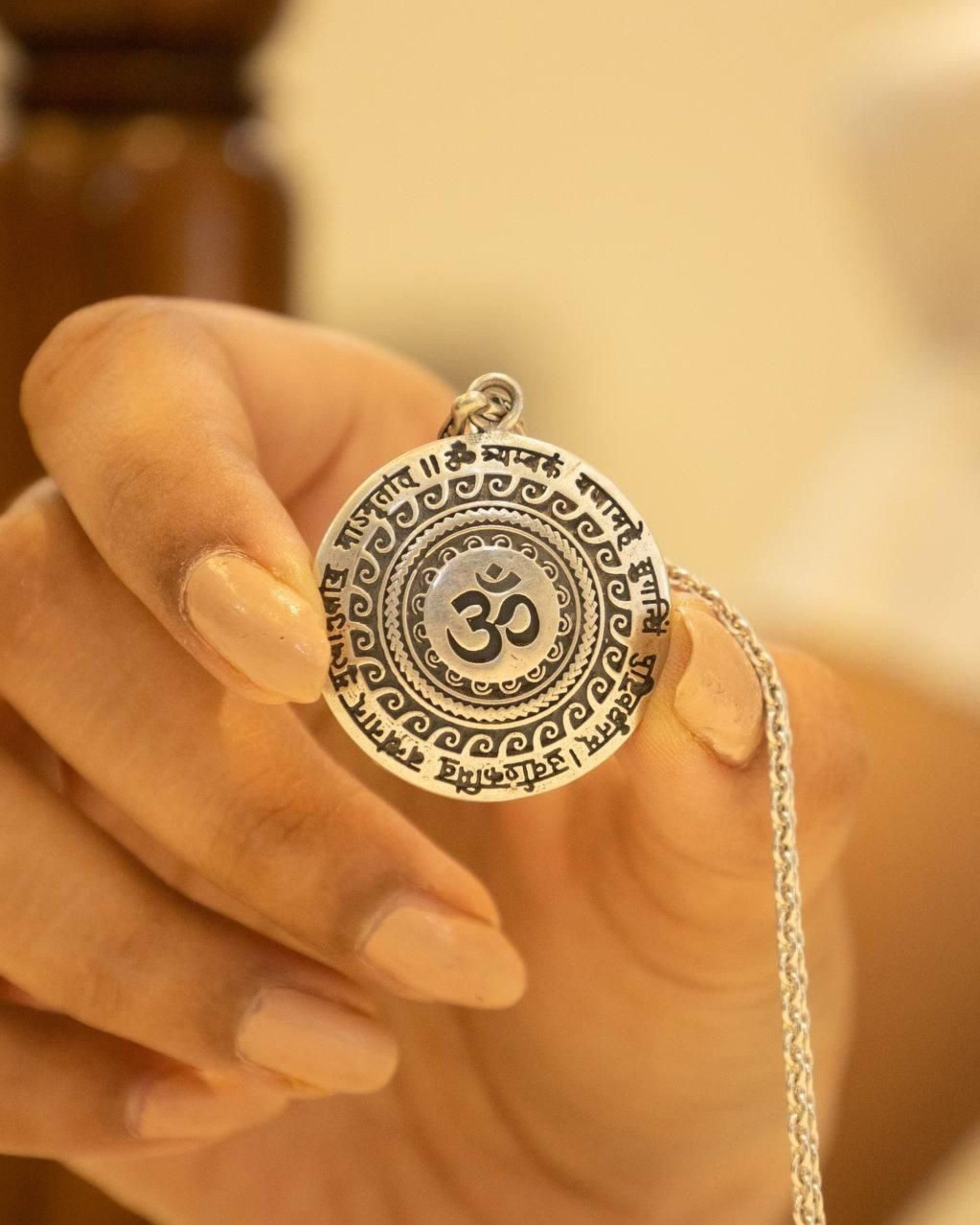 OM Mantra Pendant Minimal Stainless Steel Design