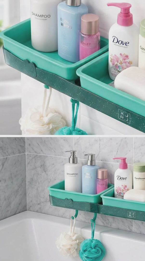 Wall Mounted Bathroom Shelf — Dual Storage Organizer